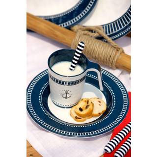Kaffe-/tekopper i melamin Marine Business Sailor Soul, non-slip, hvid/blå, 35 cl / 350 ml, 6-pak