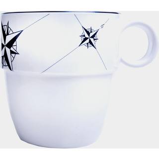 Kaffe/tekopper i melamin Marine Business Northwind, non-slip, hvid/blå, 32 cl / 320 ml, 6-pak