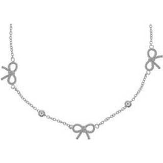 Olivia Burton Vintage Bow and Ball Silver Necklace - Silver