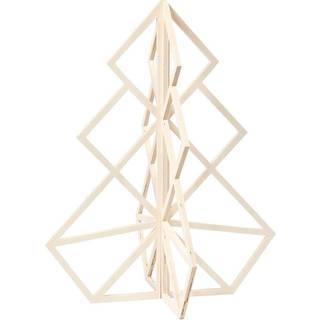 Stilrent 3D Juletræ i Træ - 60 cm Høj