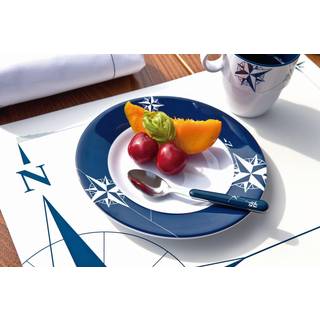 Melamintallerkener Marine Business Northwind, non-slip, hvid/blå, 20 cm, 6-pak