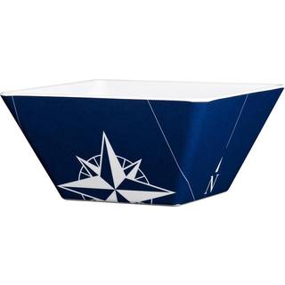 Dype melamintallerkener Marine Business Northwind Square, non-slip, hvid/blå, 15 cm, 6-pak