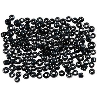 Rocaiperler sortmetal 25g hulst. 0,6-1,0