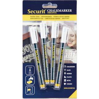 Securit SMA100 Kridtmarker | Hvid | 4 stk.