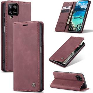 CASEME Retro Pung Taske til Samsung Galaxy A12 - Vinrød