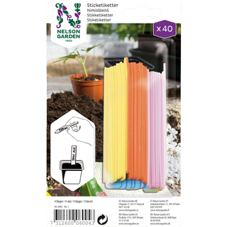 Nelson Garden 6004 Strikkeetiket plast, 4 farver, 4x10 stk