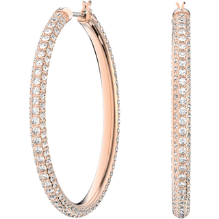 Stone Kreolen, Pavé, Groß, Weiß, Roségold-Legierungsschicht