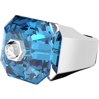 Numina Ring, Kissenschliff, Blau, Rhodiniert