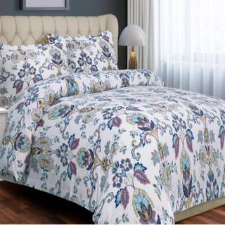 Tribeca Living Abstract Paisley Printed Flannel 200 GSM Luxury Duelt Cover Set King Multicolor