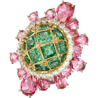 Curiosa Cocktailring, Mehrfarbig, Roségold-Legierungsschicht