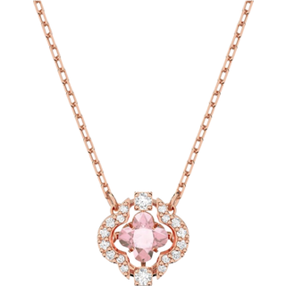 Una Halskette, Glücksklee, Rosa, Roségold-Legierungsschicht