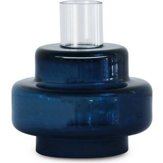 Glass Candlestick no. 54 - Indigo blue