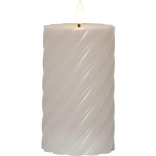 Star Trading Flamme Swirl Led Bloklys 15 Cm - LED-lys Voks Beige - 064-25