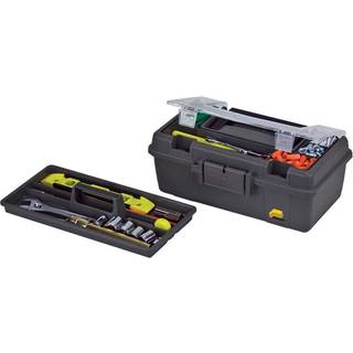 Plano støbning 114-002 13-tommer kompakt værktøjskasse grafitgrå med sort håndtag og låse