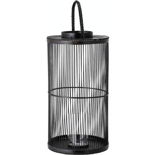 Bloomingville - Effie Lanterne m/Glas, Sort, Bambus