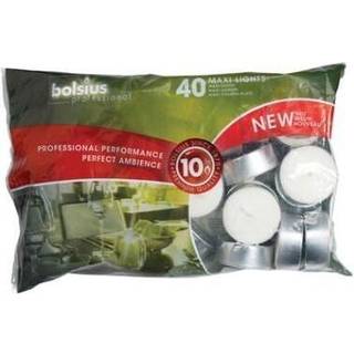 Bolsius fyrfadslys Maxi Ø6cm med brændetid på 10 timer hvid, 40 stk