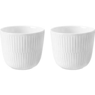 Royal Copenhagen Hvid Riflet lysestage hvid 2 stk.