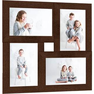billedramme til 4x(10x15 cm) billeder MDF mørkebrun