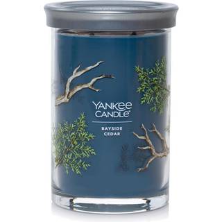Yankee Candle Bayside Cedar Duftende signatur 20 oz stor tumbler 2-wick stearinlys over 60 timers forbr?ndingstid