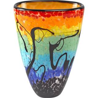 Badash Allura Murano -stil glasvase - 7 """" h?j dekorativ mundbl?st oval kunstglasvase - Bed?velse af h?ndlavet boligindretning