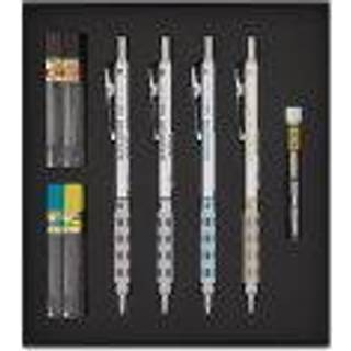 Pentel GraphGear 1000 Premium gaveæske: 4 mm blyant med dobbeltvirkende udtrækker, blyhårdhedindikator, HB-blyrefiller og viskelæder