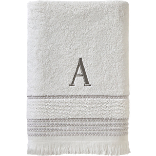 SKL Home Casual Monogram Bath H?ndkl?de En 28x54 hvid