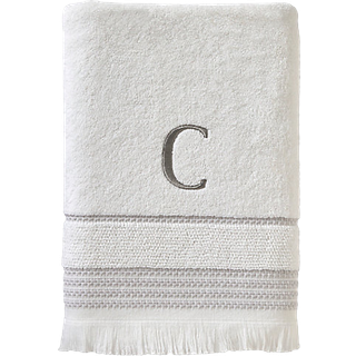 SKL Hjem afslappet monogram badeh?ndkl?de C 28x54 hvid