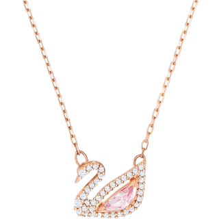 Dazzling Swan Halskette, Schwan, Rosa, Roségold-Legierungsschicht