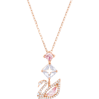 Dazzling Swan Anhänger, Schwan, Rosa, Roségold-Legierungsschicht