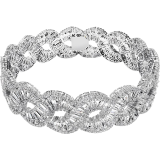 Hyperbola Halsband, Verschiedene Schliffe, Unendlichkeit, Weiß, Rhodiniert