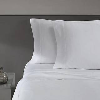 Vera Wang - Queen Sheet Set Luxury Sateen Cotton Bedding 800 Threat Count Soft & Smooth Home Decor (White 4 Pieces Queen)