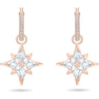 Swarovski Symbolic Drop-Ohrhänger, Stern, Weiß, Roségold-Legierungsschicht