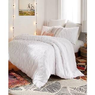 PERI HOME 100% bomuld 3-delt dyne og skamsæt (White Chenille Leopard Full/Queen)