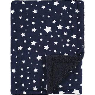 Hudson Baby Unisex Baby Plush Mink og Sherpa Tæppe Navy Star One Størrelse