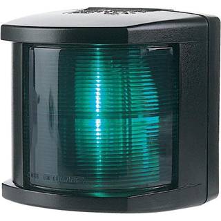 Styrbordslanterne til sidemontering Hella 2984, 25 W, 12 V, 112.5°, UV-bestandig sort plast, 108 x 107 x 90 mm, grøn, til både &lt;20 meter + lyskilde Halogen (12 V/25 W)