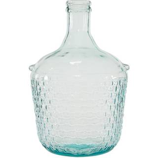 Deco 79 genanvendt glas håndlavet spansk vase med boble tekstur 10 """" x 10 """" x 17 """" blå