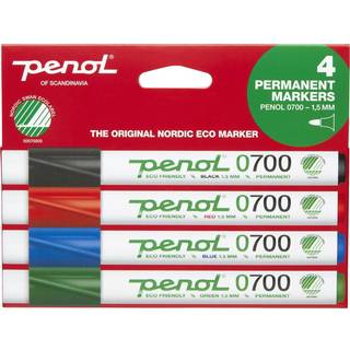 Penol marker 0700 1,5mm rund spids, sæt med 4 stk
