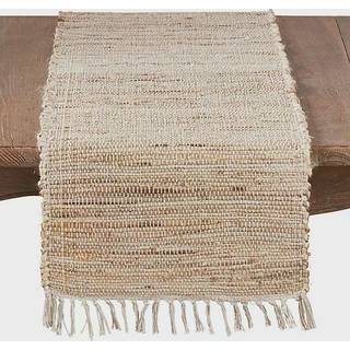 Saro Lifestyle 1983.N1672B Natural Collection Jute Chindi Table Runner med frynset trim 16 """" X 72 """"