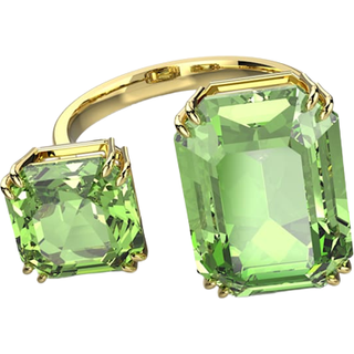 Millenia Offener Ring, Oktagon-Schliff, Grün, Goldlegierungsschicht