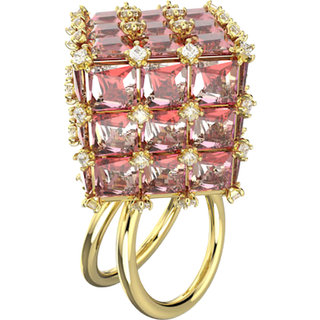 Curiosa Cocktailring, Kissenschliff, Orange, Goldlegierungsschicht