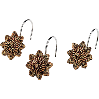 Avanti -senget?j - Bruseforh?ng Hooks Elegant badev?relsesindretning s?t af 12 (flettet medaljonopsamling)