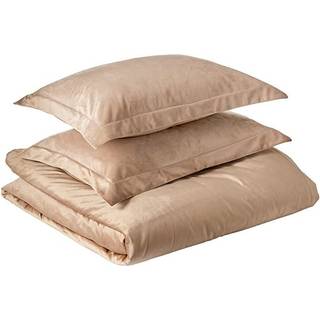 Tribeca Living Veniceduvet Venice Velvet Oversized Solid Duelt Set Queen Taupe