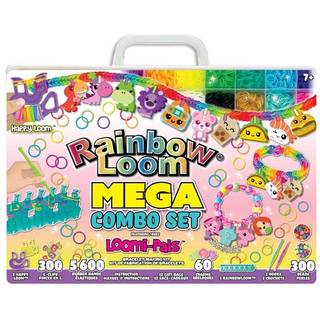 Rainbow Loom Loomi-Pals Mega Set indeholder 60 s?de forskellige LP-charme De nye RL2.0 Happy Looms Hooks Alpha & Pony Perles 5600 Farverige bands
