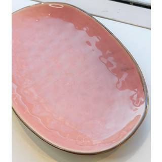 Da&#39;Core oval Serveringsfad 22x36 cm Rosa/sort