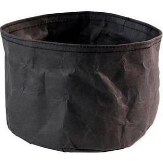 Brødpose rund Ø17x11 cm læderlook sort