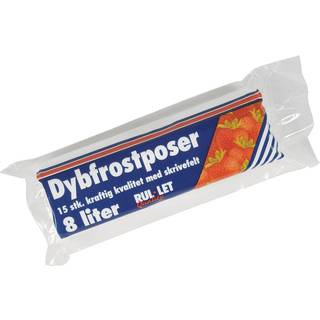 Rul-let fryseposer med skrivefelt LDPE 8 liter klar