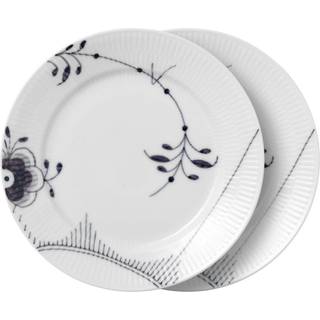 Royal Copenhagen Sort Mega Riflet nr. 2 tallerken 22 cm 2 stk.
