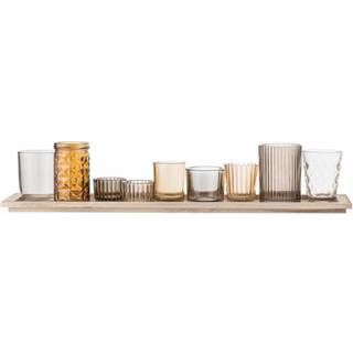 Bloomingville Sanga bakke med lysestager 10 dele Brun