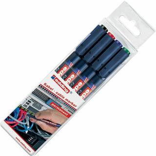 Edding e-8407 kabel marker sæt af 4 assorterede farver