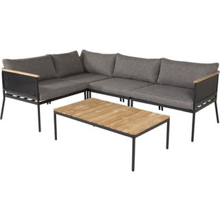 Venture Design Nettan sofagruppe Sort/grå 3 hjørne, 2 midt & bord 106x60 cm